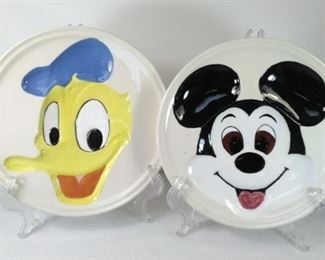 Hand Made Ceramic Decor Mickey and Donald