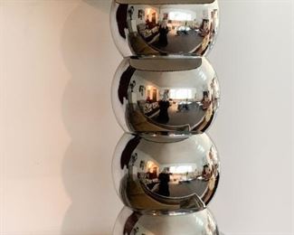 LOT #104 - $95 - George Kovacs Chrome Stacked Ball Table Lamp (approx. 34.5" H to top of shade, needs a new shade)