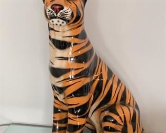 LOT #109 - $125 - Large Ceramic Tiger Statue (approx. 33" H)
