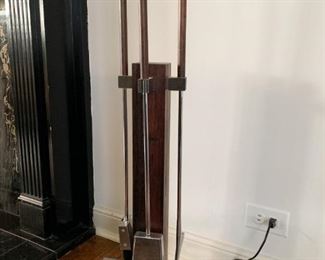 LOT #111 - $350 - Mid Century Danny Alessandro Albrizzi Modernist Fireplace Tools, Chrome & Rosewood