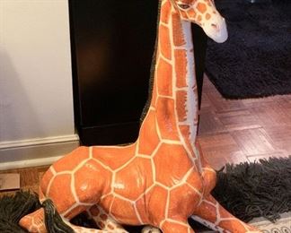 LOT #115 - $100 - Large Ceramic Giraffe Statue (may have some minor nicks)