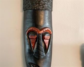 LOT #124 - $25 - Wood Carved Tribal Wall Mask