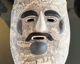 LOT #128 - $30 - Ceramic Hand Painted Wall Mask 
