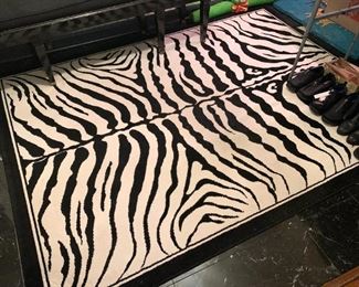 Zebra Print Area Rug (Not available for online purchase.  If interested in buying pre-sale, TEXT us at 312-320-9769)