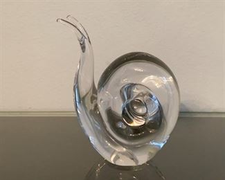 LOT #149 - $35 - Art Glass Snail Paperweight / Figurine, Signed
