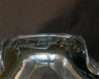 LOT #164 - $25 - Vintage Stromberg Strombergshyttan Swedish Crystal / Art Glass Vase, Signed