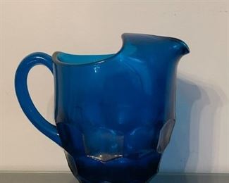 LOT #172 - $28 - Vintage Blue Art Glass Pitcher