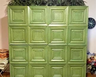 Cool Vintage Green Bar & Entertainment Cabinet (Not available for online purchase.  If interested in buying pre-sale, TEXT us at 312-320-9769)
