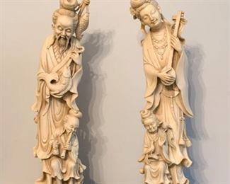 Tall Resin Asian / Chinese Statues