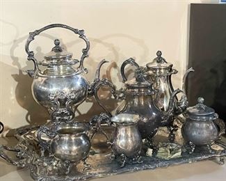 Silverplate Coffee / Tea Set (Not available for online purchase.  If interested in buying pre-sale, TEXT us at 312-320-9769)