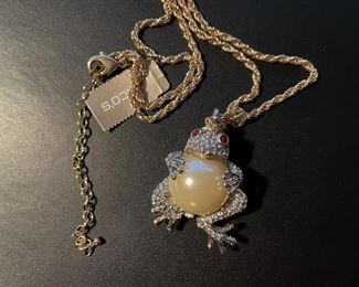 Frog Watch Pendant Necklace