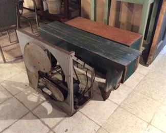 vintage fan and bench 