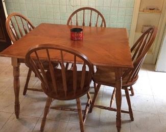 nice wood table and chairs