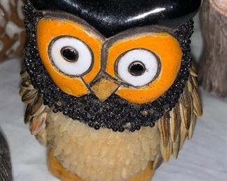 Artisan made adorable owl figurine 