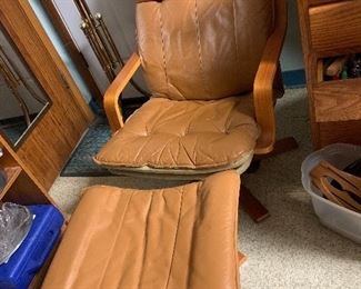 Mid Century Chair and Ottoman 
