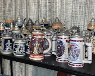 Large Stein collection. This picture shows a small portion of the collection. 