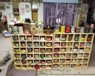 The largest selection of coffee tins you might ever see.  There are many many more than this. 
