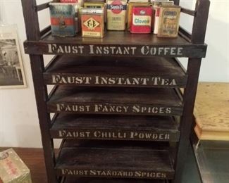 Faust coffee, tea, spices advertising display