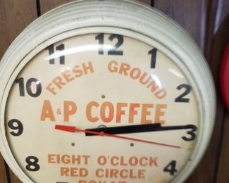 A & P Coffee Advertusing clock