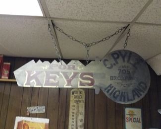 For Keys metal sign. C. Pyle Highland, wichita