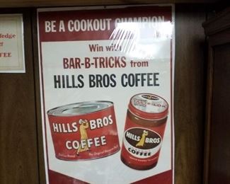 Hills Bros Coffee display sign
