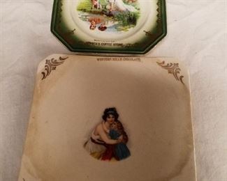 Rare advertising plates, many more