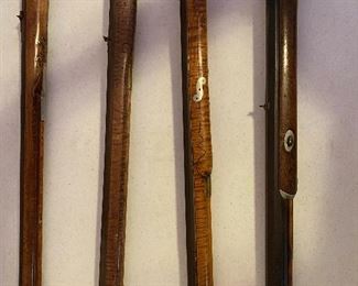 In no particular order...Earl Laning Contemporary Maple Custom Flint Lock, G.L. Jones Muzzle Loader, Douglas Kentucky Rifle, Muzzle Loader Henry Barrel