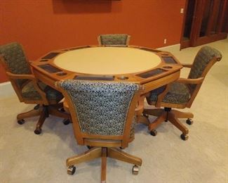 Mikhail Darafeev Cherry poker table w/4 chairs
