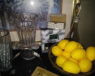 Waterford large vase & glass bowl