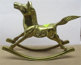 Solid Brass Rocking Horse Figure