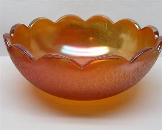orange carnival glass bowl