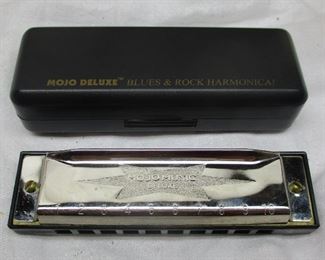 MOJO DELUXE blues & Rock Harmonica Made in China.  4" wide.  