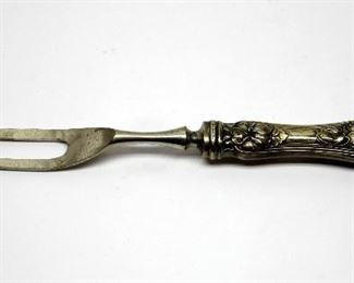 Serving fork with Art Nouveau sterling handle