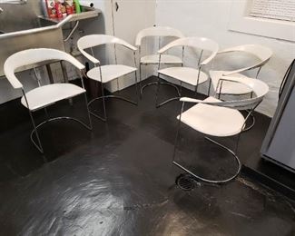 Set of 6 Arrben Italy Ursula chairs, in very good shape, very minor surface rust here and there and leather need very light cleaning