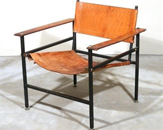 Lot 54 | LEATHER SUSPENSION ARMCHAIR