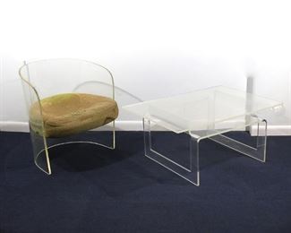 Lot 60 | (2pc) PACE COLLECTION & OTHER LUCITE FURNITURE