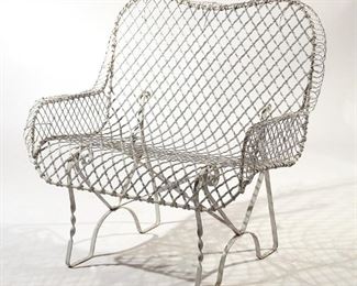 Lot 64 | MID-CENTURY WIRE GARDEN SETTEE