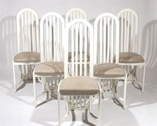 Lot 61 | (6pc) CONTEMPORARY HIGH SLAT-BACK CHAIRS