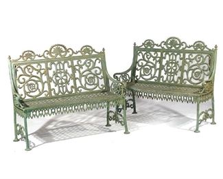 Lot 71 | PAIR PETER TIMMES & SONS CAST IRON BENCHES