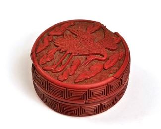 Lot 92 | IMPORTANT CHINESE CINNABAR ROUND BOX