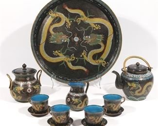 Lot 103 | (12pc) ANTIQUE CHINESE CLOISONNE TEA SET