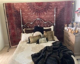 semi-antique hand knotted Mood Iranian rug