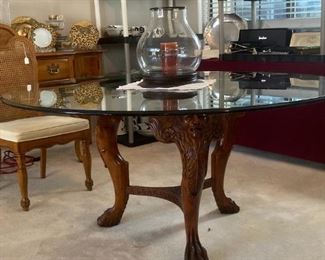 Glass top dining table