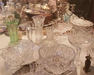 Beautiful crystal and silverplate....some American Brillant