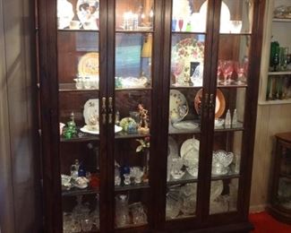 BUY-IT NOW VINTAGE LIGHTED CURIO CABINET 83" H x 60" W x 16" D  $300
