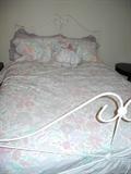Antique white iron bed