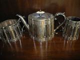 Lovely silverplate Victorian tea set with ivory knob