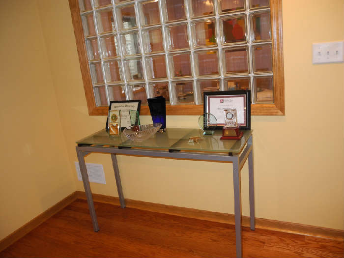 Modern frosted glass console table