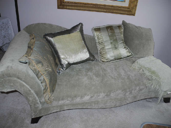 Beautiful light green chaise/fainting couch...oh so luxurious