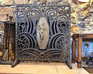 Brutalist sculpture -  Fireplace Screen by Nics Freres ? or Edgar Brandt